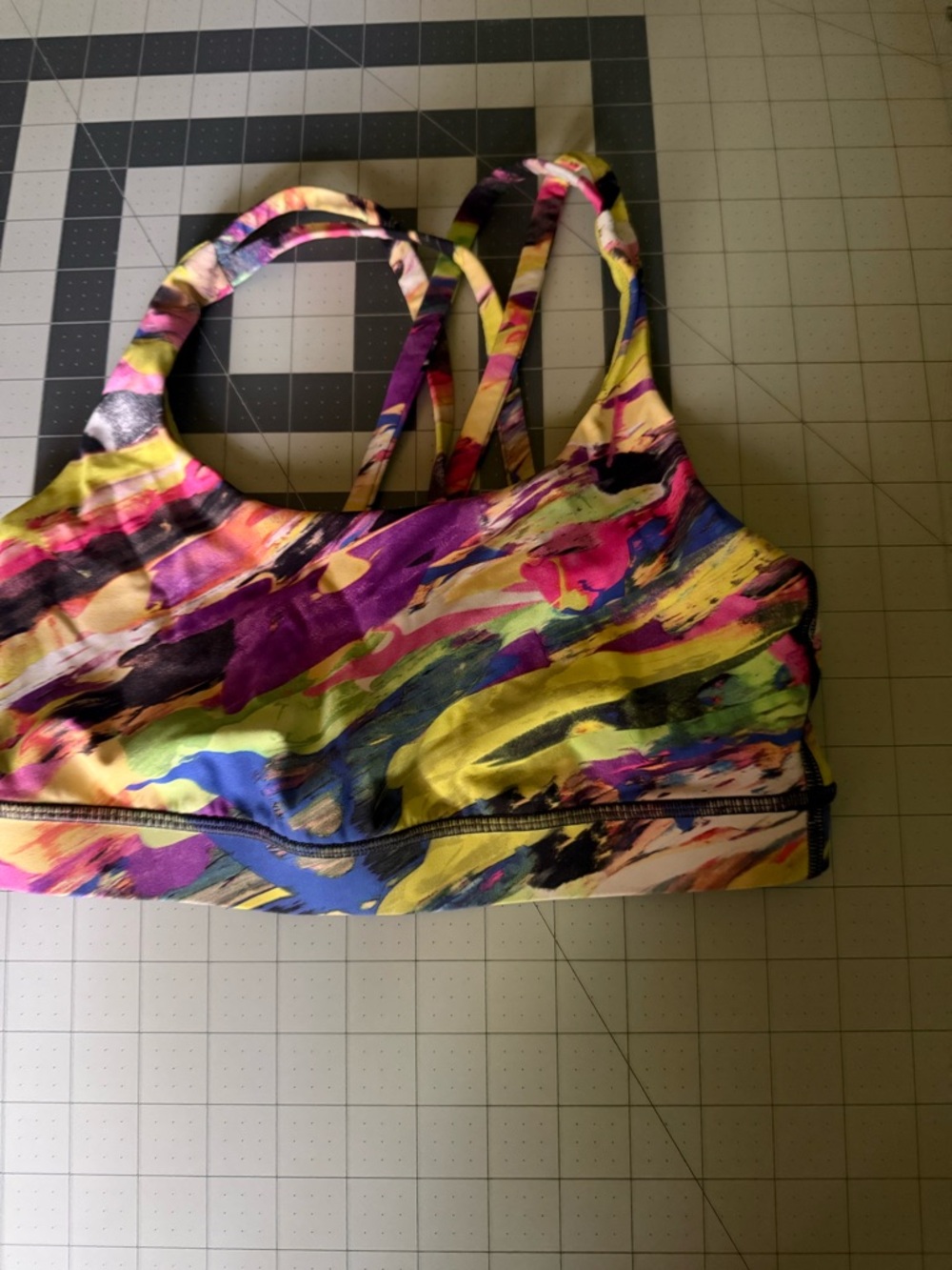 Colorful Abstract Print Sports Bra